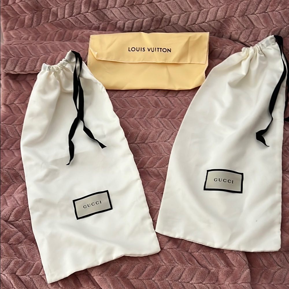 Gucci Dust Bags and Louis Vuitton Pouch